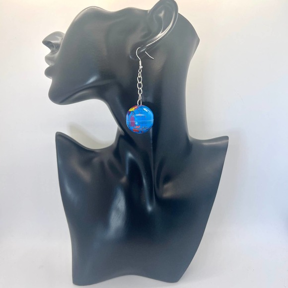 Globe Earrings - Earth Earrings - Planet Earrings - Space Earrings - Clarissa - Picture 10 of 11